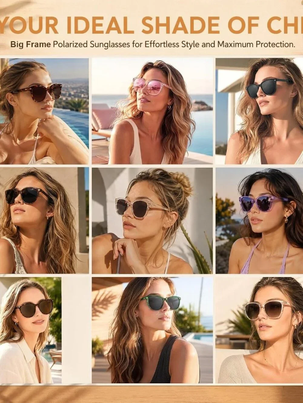 Elegant Tortoise Big Frame UV400 Polarized Sunglasses for Women – Retro Style